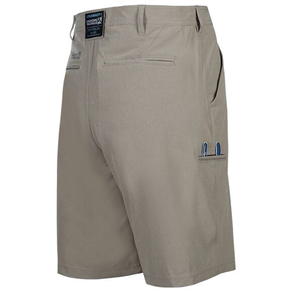 Hook & Tackle Hi Tide Hybrid Performance Stretch Mens Shorts Khaki Sz 32 - Picture 2 of 7